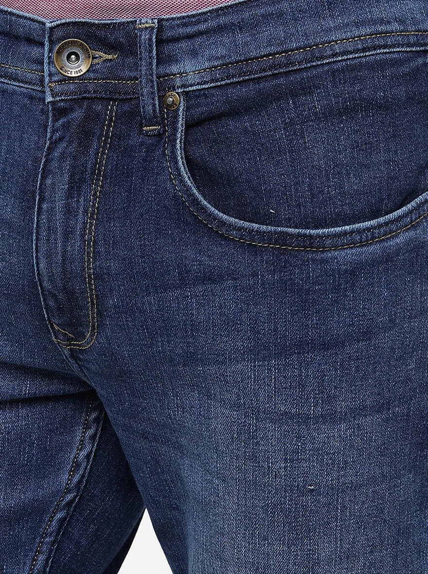 Mid Blue Washed Slim Fit Jeans | JadeBlue