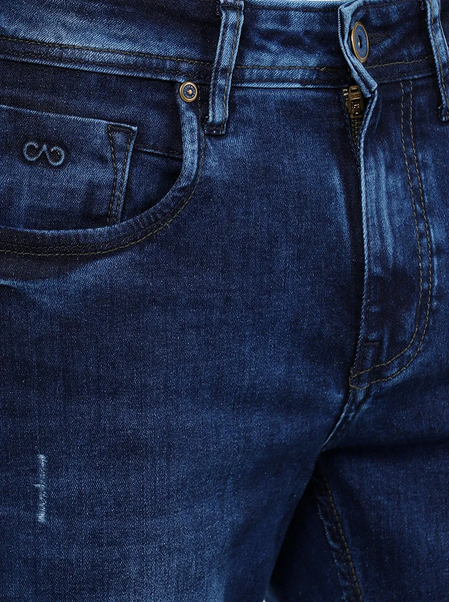 Mid Blue Washed Slim Fit Jeans | JadeBlue
