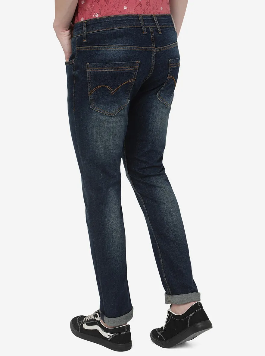 Mid Blue Washed Slim Fit Jeans | JadeBlue