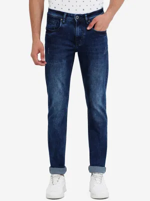 Mid Blue Washed Slim Fit Jeans | JadeBlue