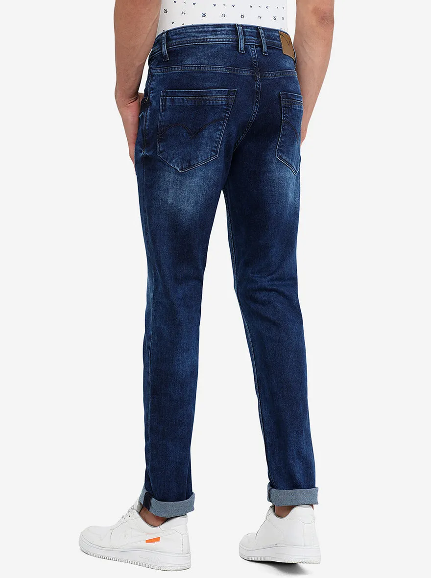 Mid Blue Washed Slim Fit Jeans | JadeBlue