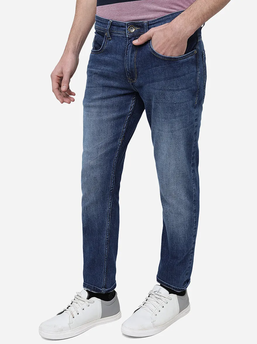 Mid Blue Washed Slim Fit Jeans | JadeBlue