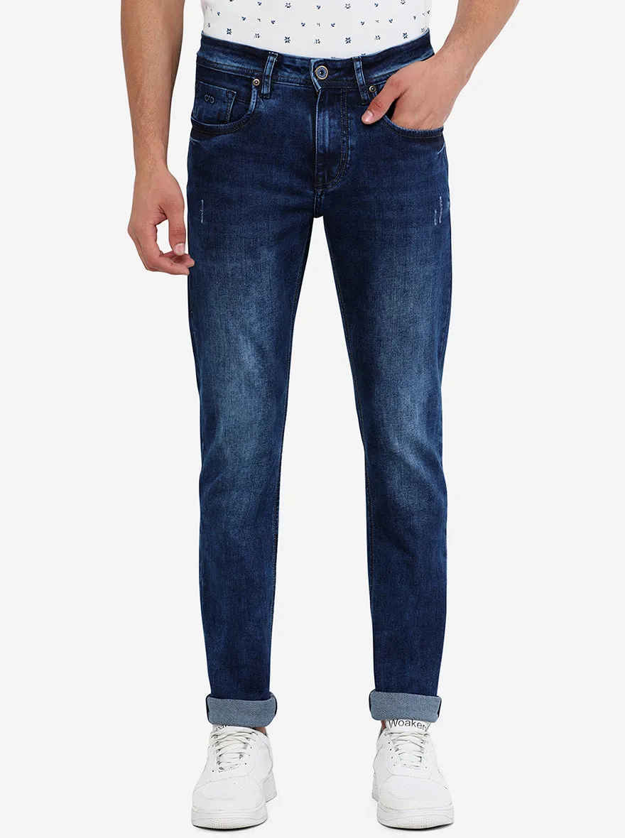 Mid Blue Washed Slim Fit Jeans | JadeBlue