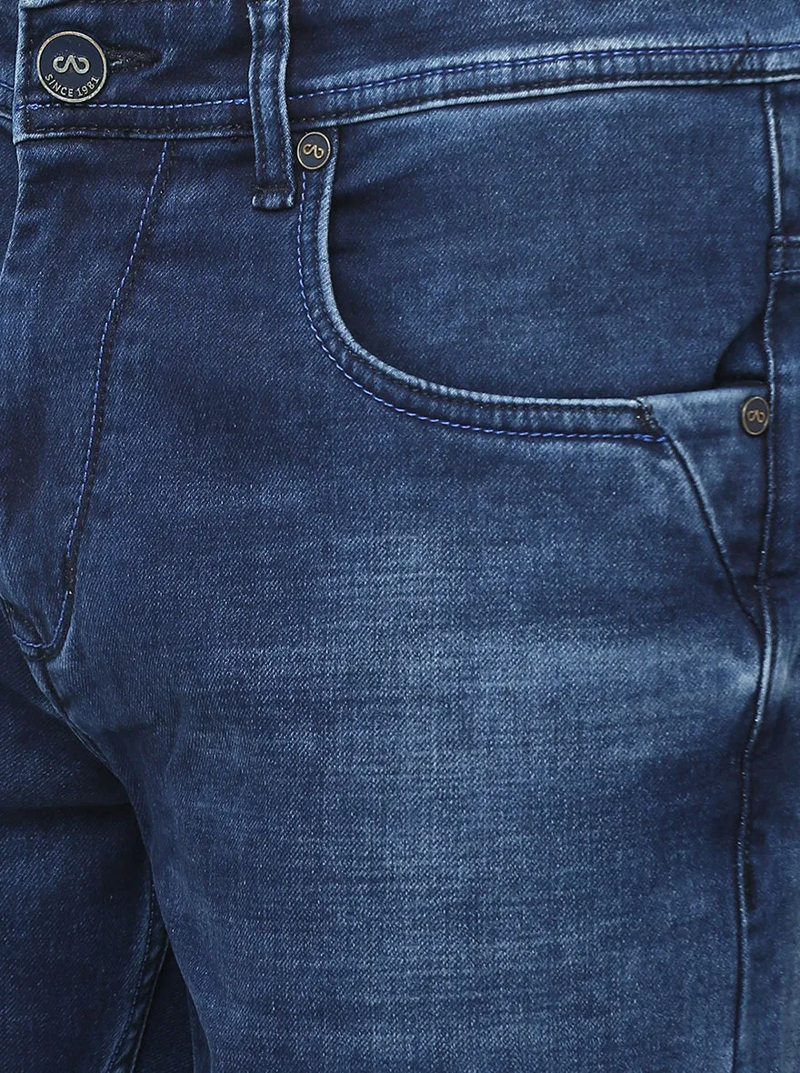 Mid Blue Washed Straight Fit Jeans | JadeBlue