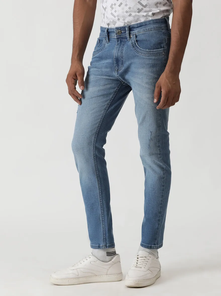 Mid Blue Washed Urban Fit Jeans | Greenfibre