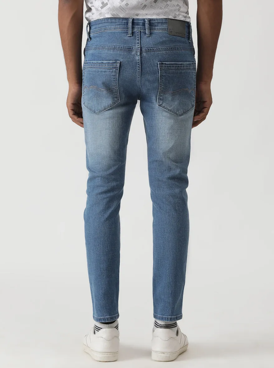 Mid Blue Washed Urban Fit Jeans | Greenfibre