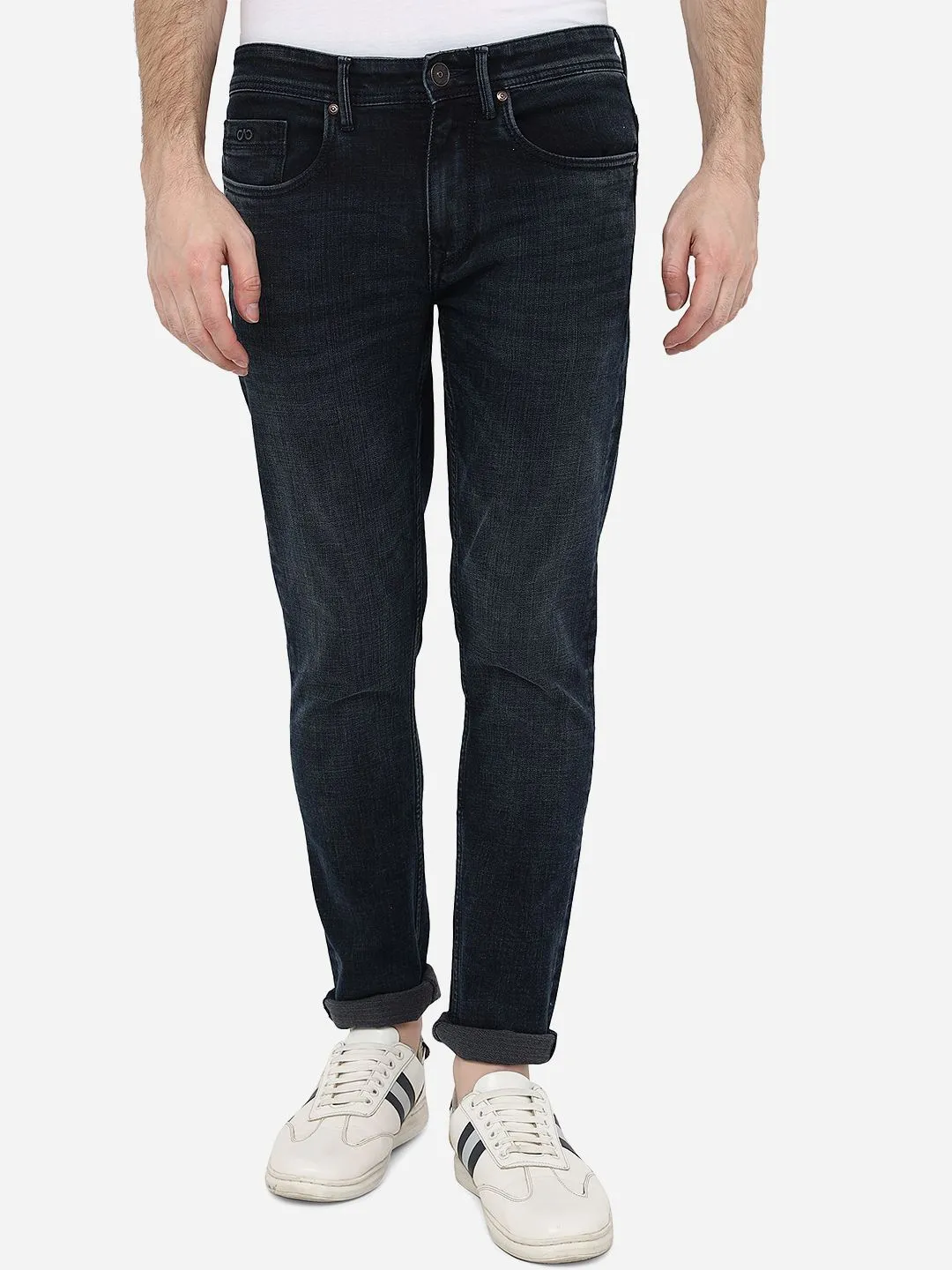 Mid Night Blue Solid Slim Fit Jeans | JadeBlue