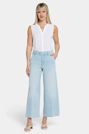 Mona Wide Leg Trouser Ankle Jeans - Oceanfront