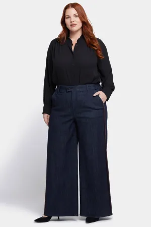 Mona Wide Leg Trouser Jeans In Plus Size - Lightweight Rinse