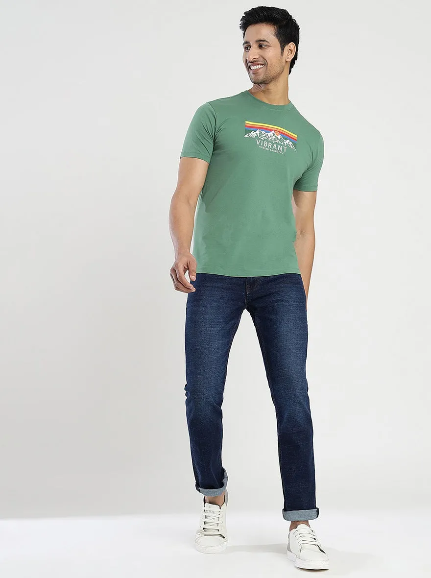 Navy Blue Washed Narrow Fit Jeans | Greenfibre