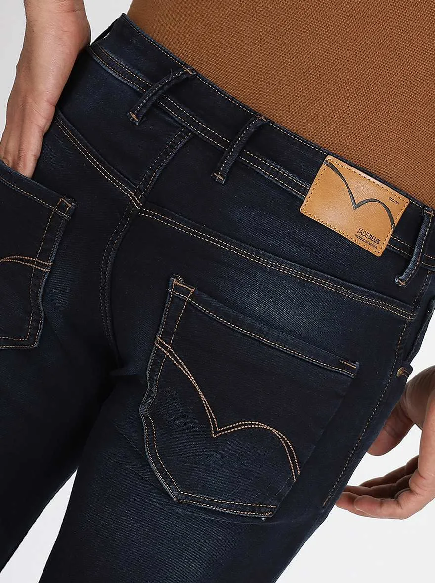Navy Blue Washed Rider Fit Jeans | JadeBlue