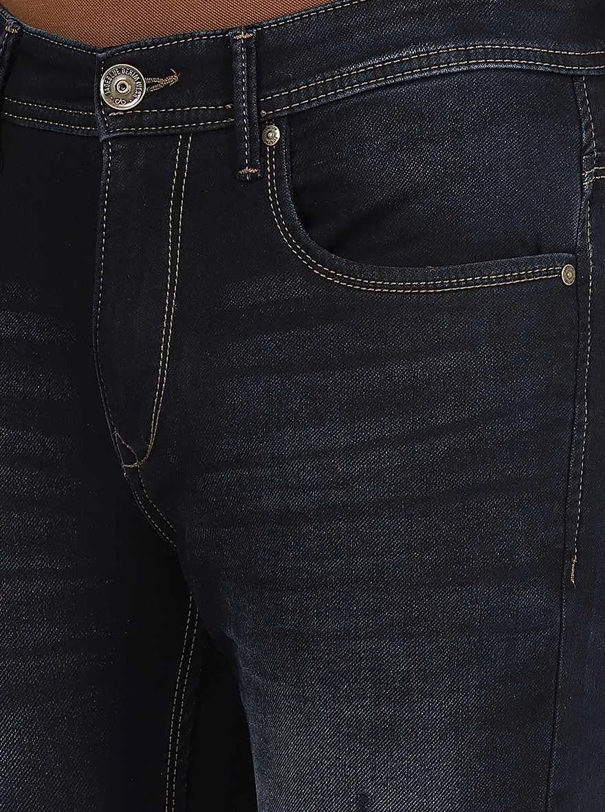 Navy Blue Washed Rider Fit Jeans | JadeBlue