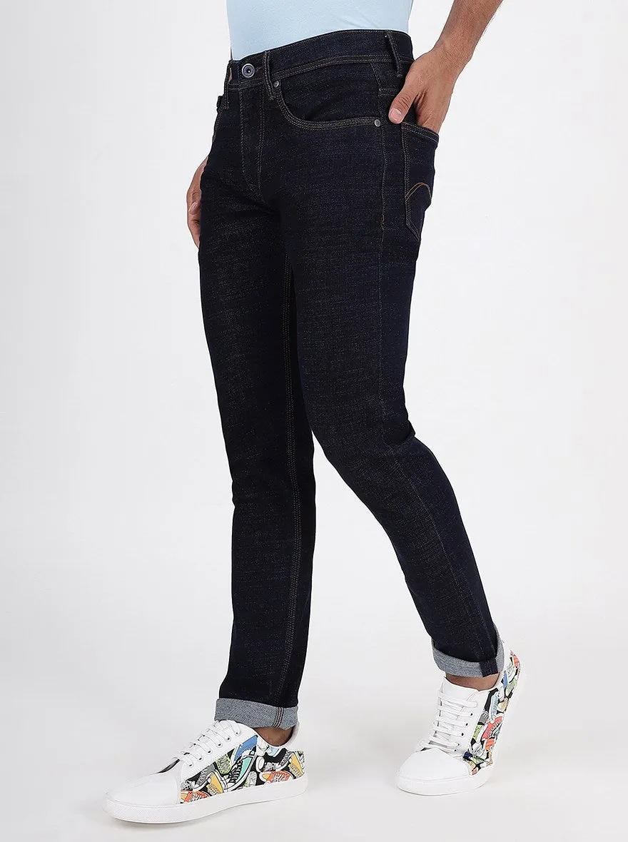 Navy Blue Washed Slim Fit Jeans | JadeBlue