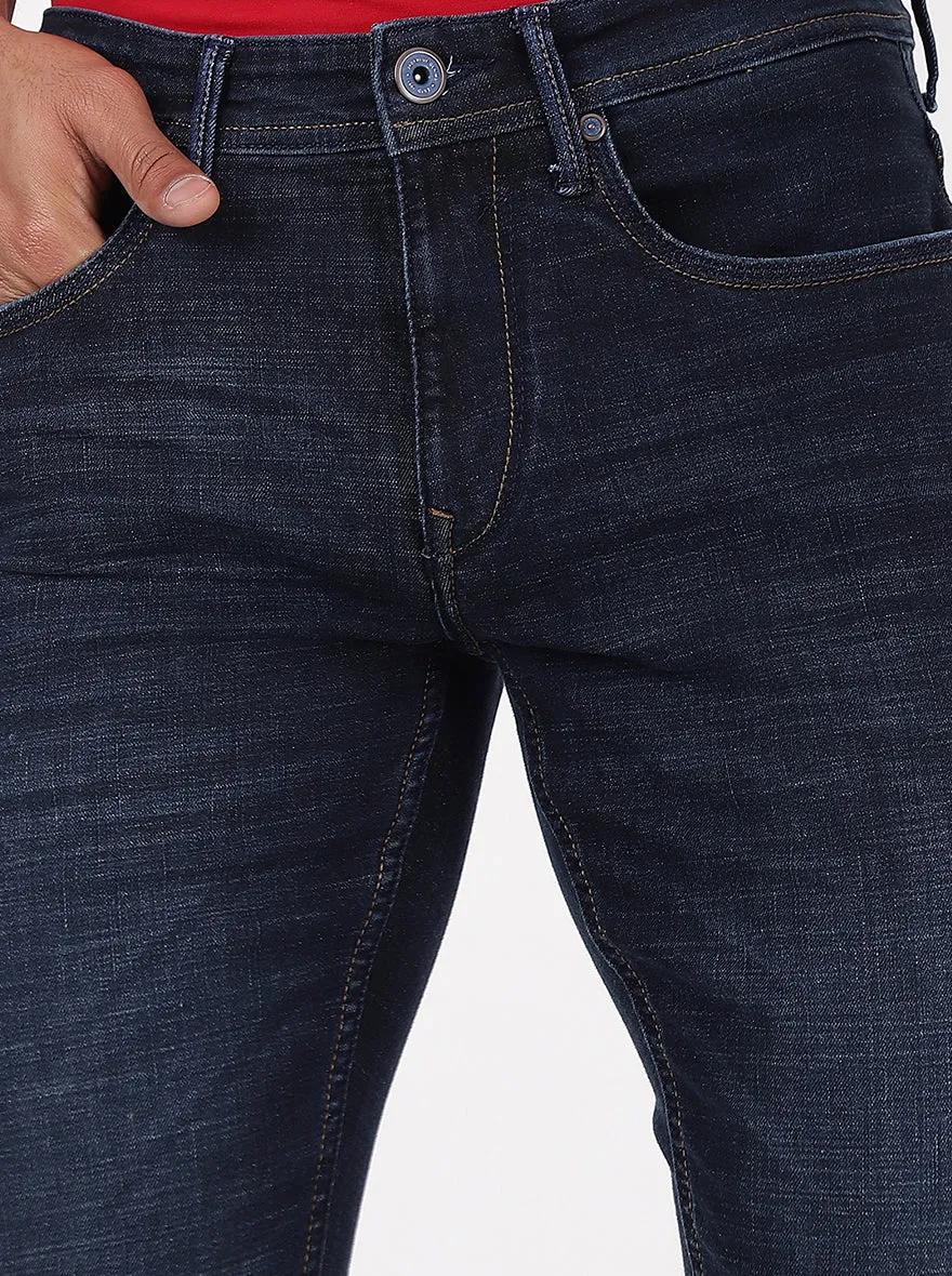 Navy Blue Washed Slim Fit Jeans | JadeBlue
