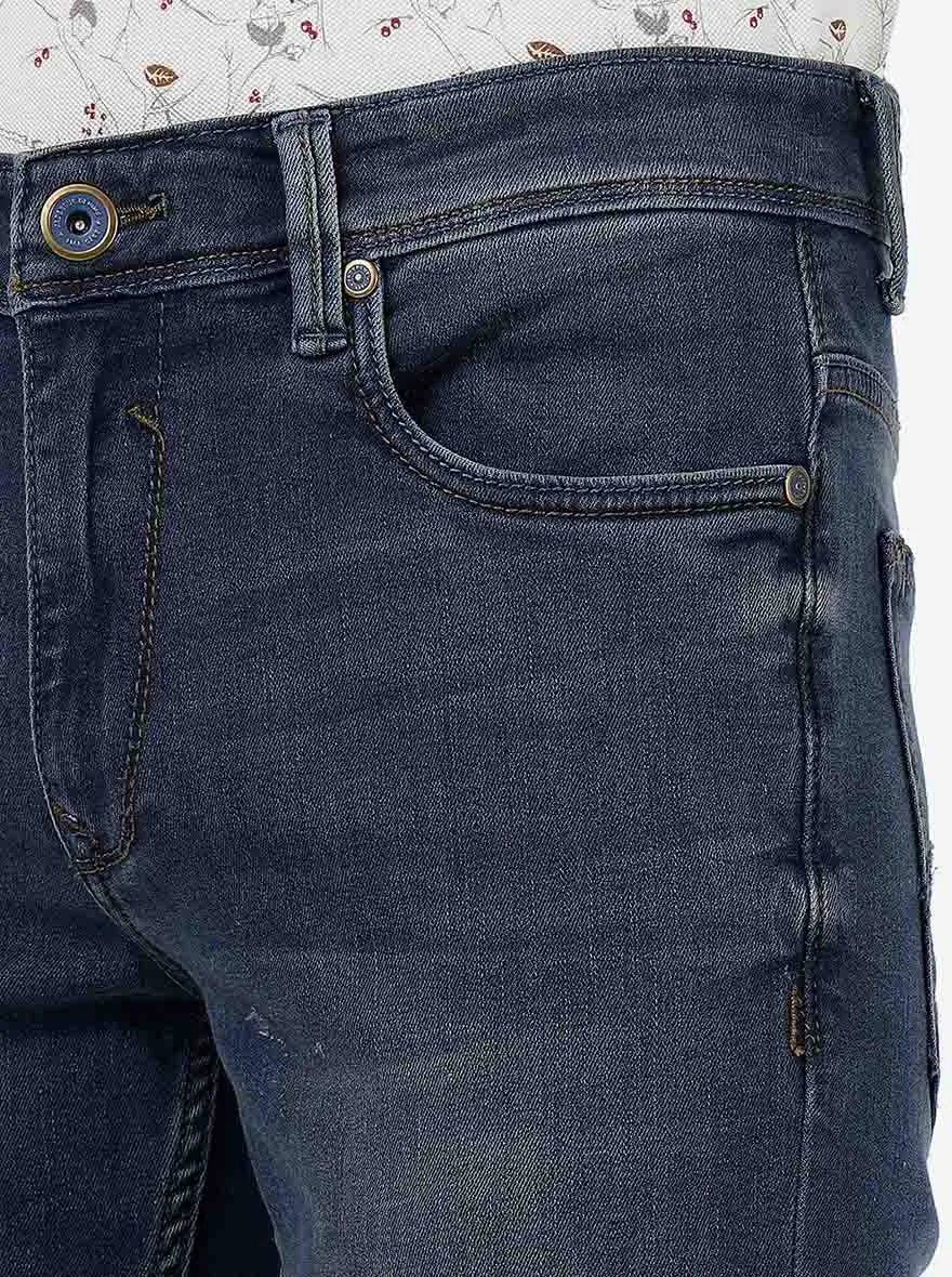 Navy Blue Washed Slim Fit Jeans | JadeBlue