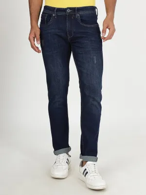 Navy Blue Washed Slim Fit Jeans | JadeBlue