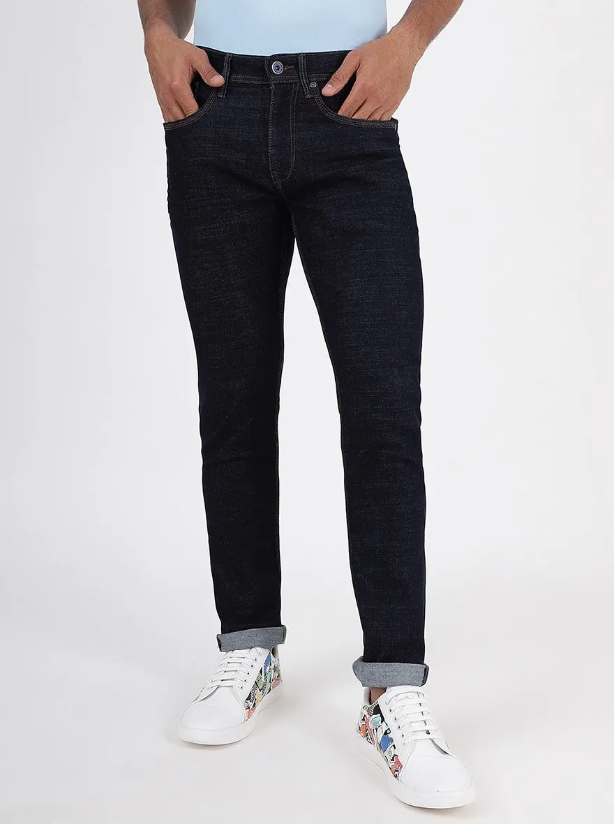Navy Blue Washed Slim Fit Jeans | JadeBlue