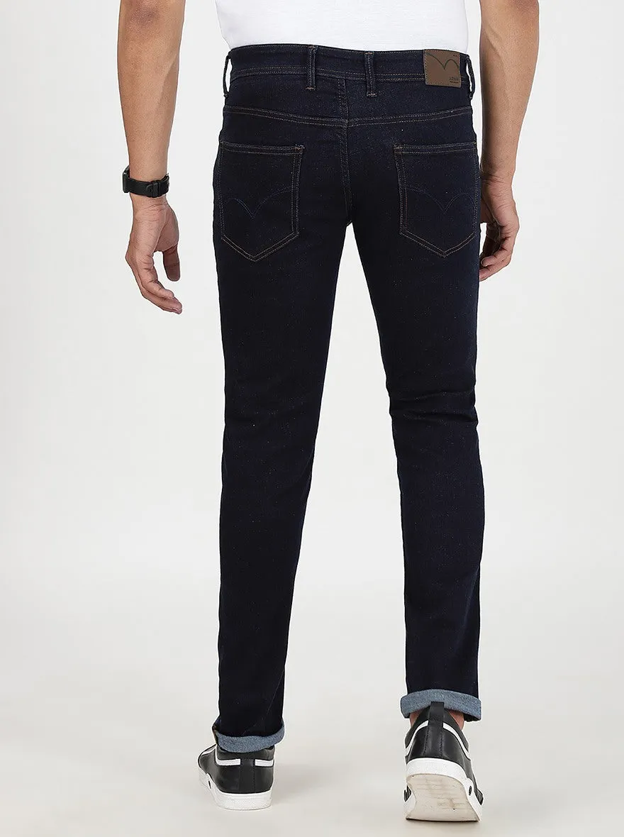 Navy Blue Washed Slim Fit Jeans | JadeBlue