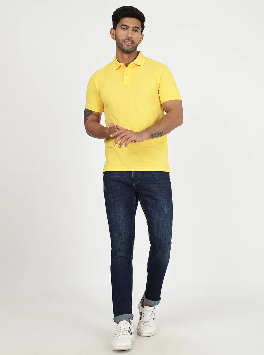 Navy Blue Washed Slim Fit Jeans | JadeBlue