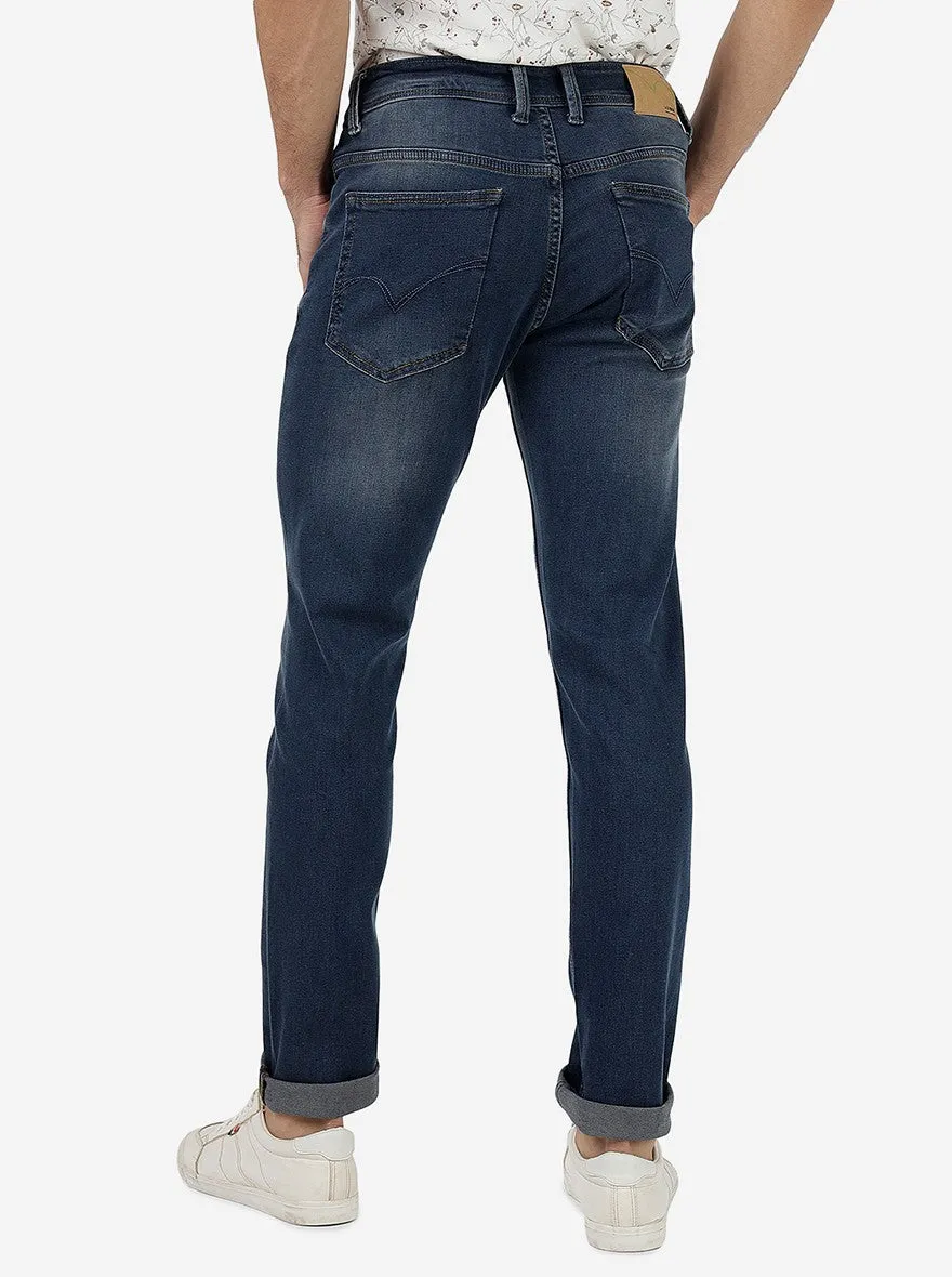 Navy Blue Washed Slim Fit Jeans | JadeBlue