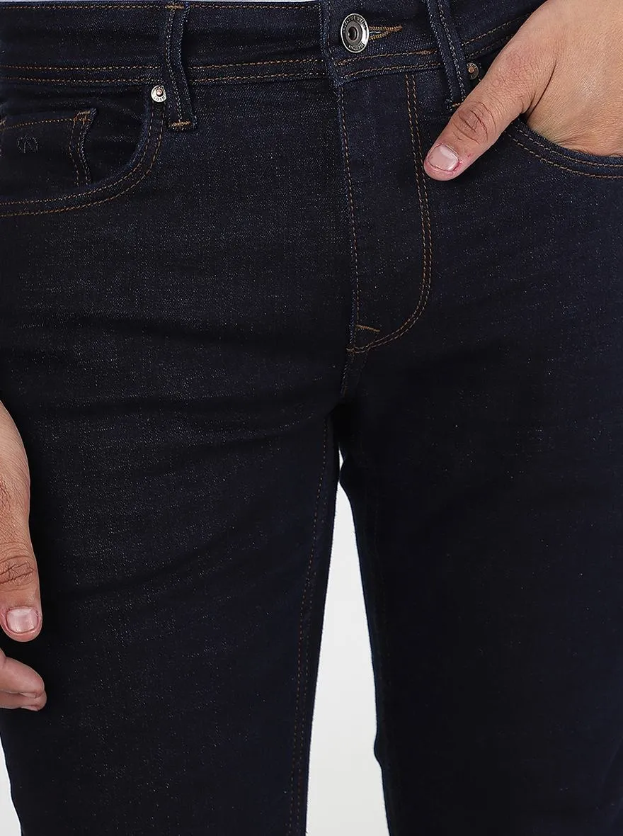 Navy Blue Washed Slim Fit Jeans | JadeBlue