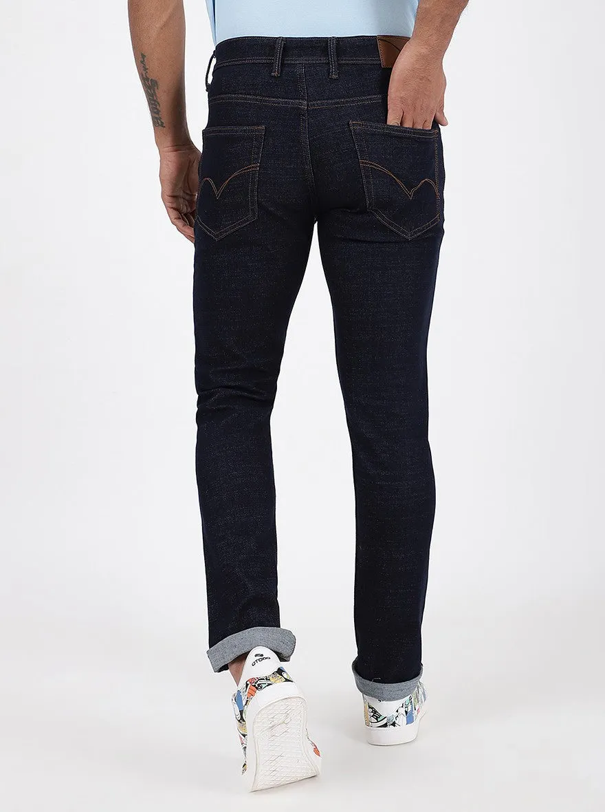 Navy Blue Washed Slim Fit Jeans | JadeBlue