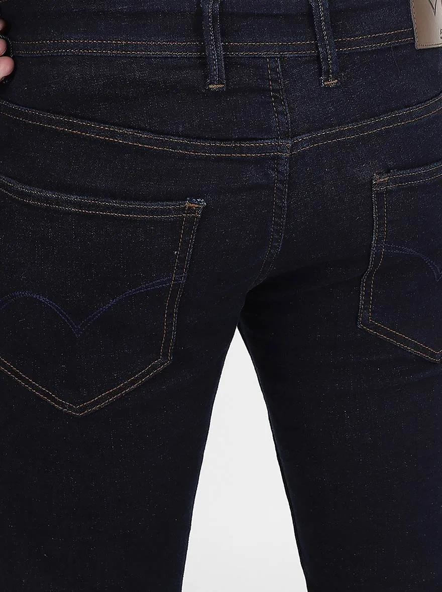 Navy Blue Washed Slim Fit Jeans | JadeBlue