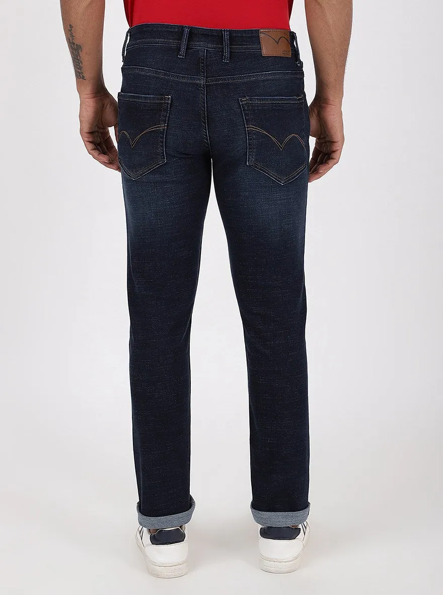 Navy Blue Washed Slim Fit Jeans | JadeBlue