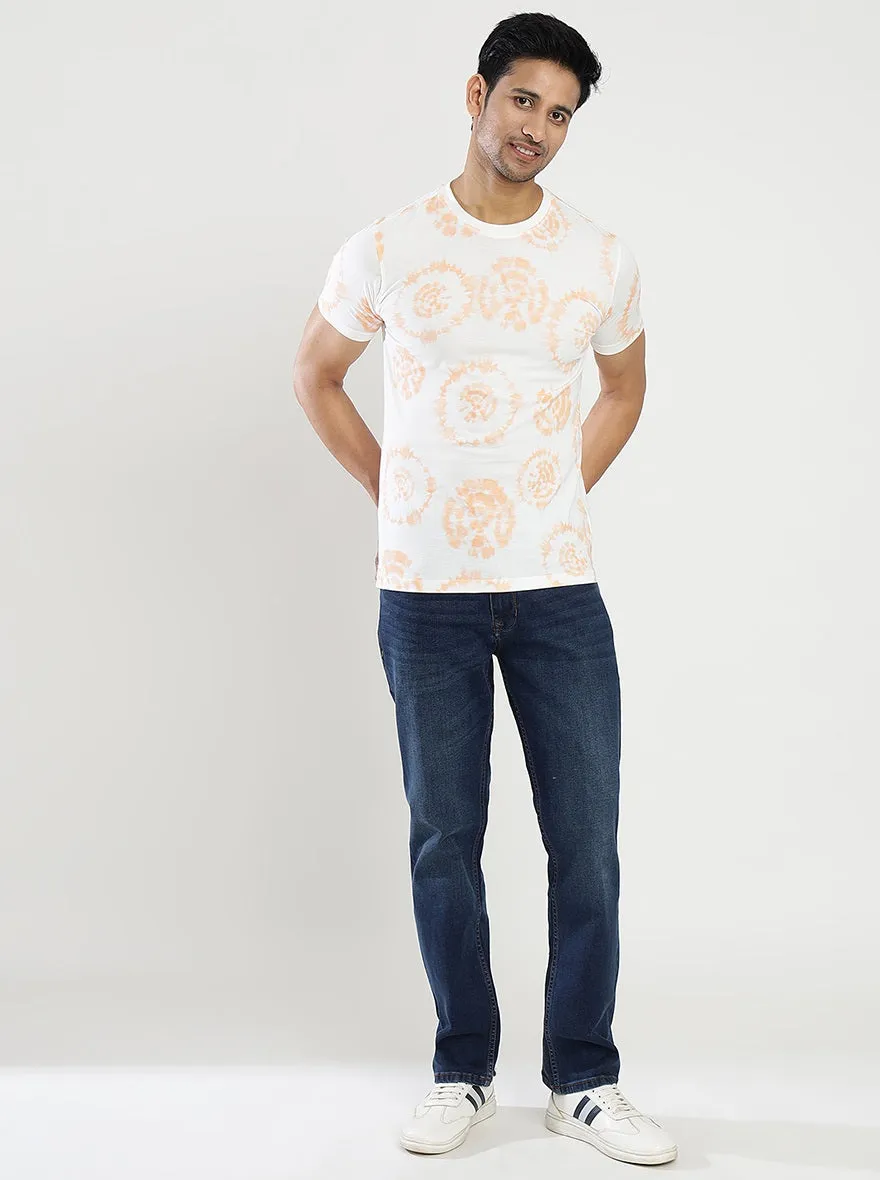 Navy Blue Washed Straight Fit Jeans | Greenfibre