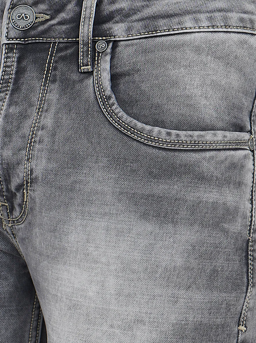 Night Grey Washed Slim Fit Jeans | JadeBlue