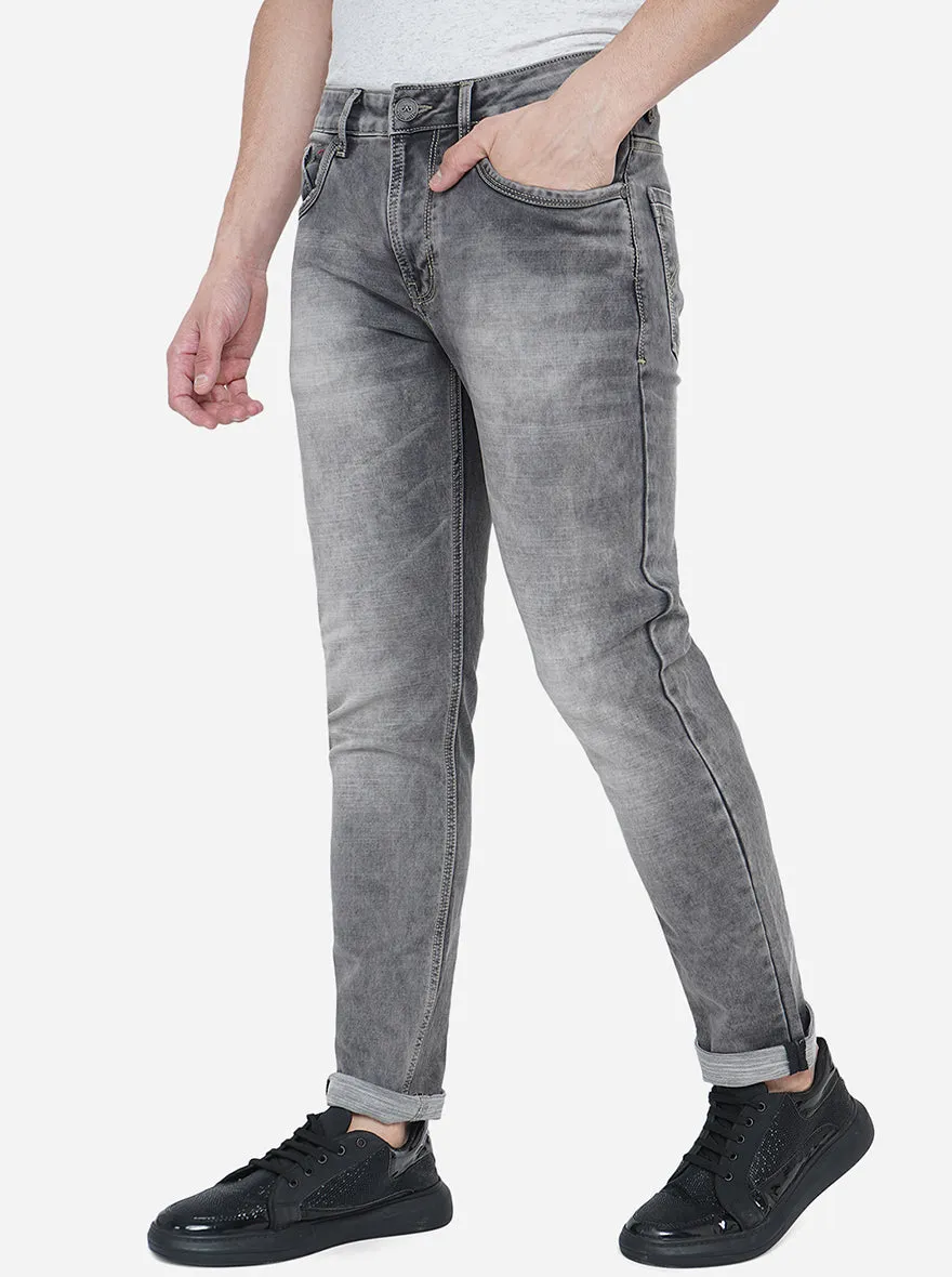 Night Grey Washed Slim Fit Jeans | JadeBlue