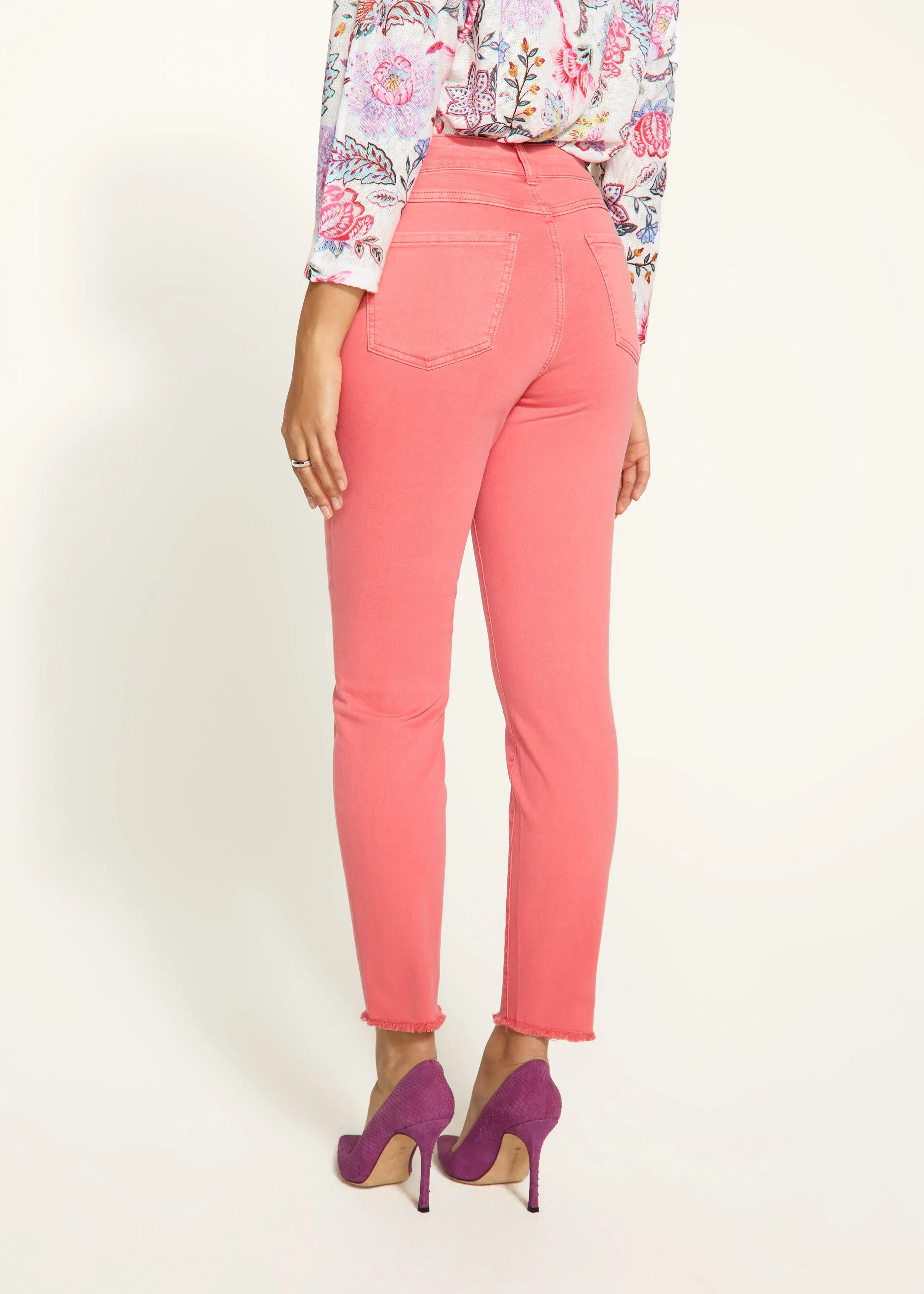 Olivia Slim Ankle Denim, Coral