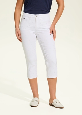 Olivia Slim Capri Denim, White