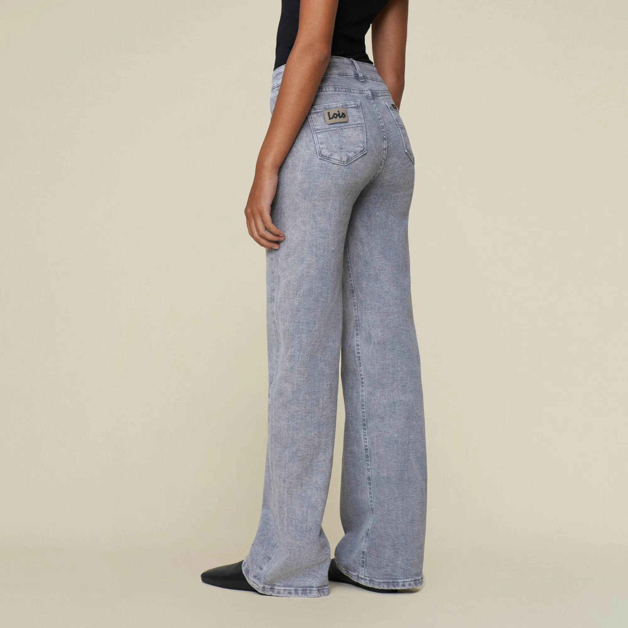 Palazzo Caspar Graphite - Mid Rise Wide Fit