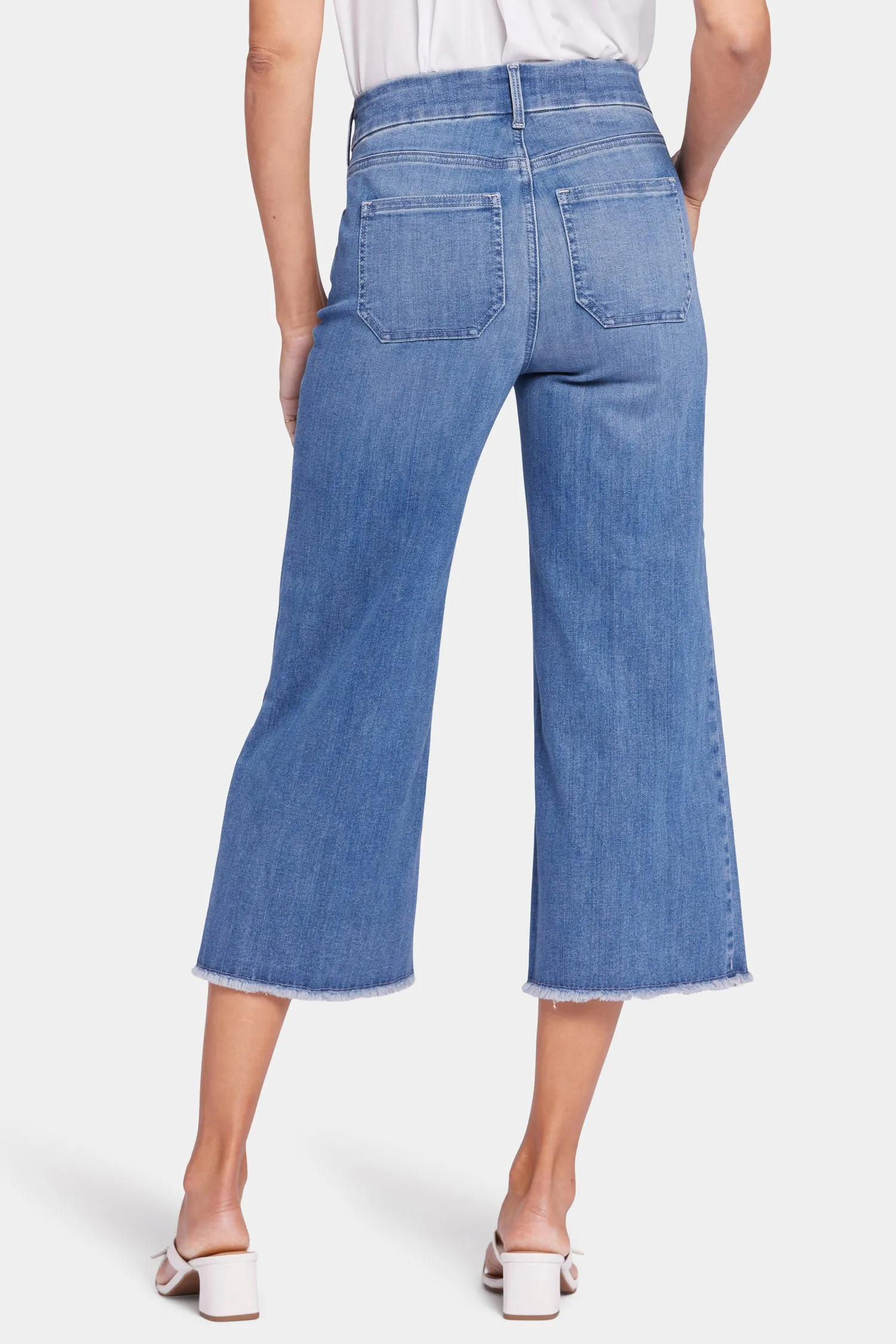 Patchie Wide Leg Capri Jeans - Compass