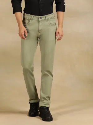 Pista Green Dobby Slim Fit Jeans | JadeBlue