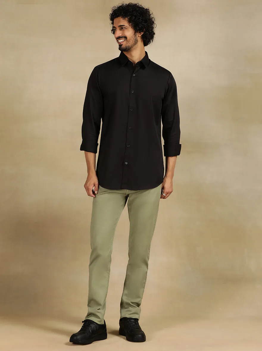 Pista Green Dobby Slim Fit Jeans | JadeBlue