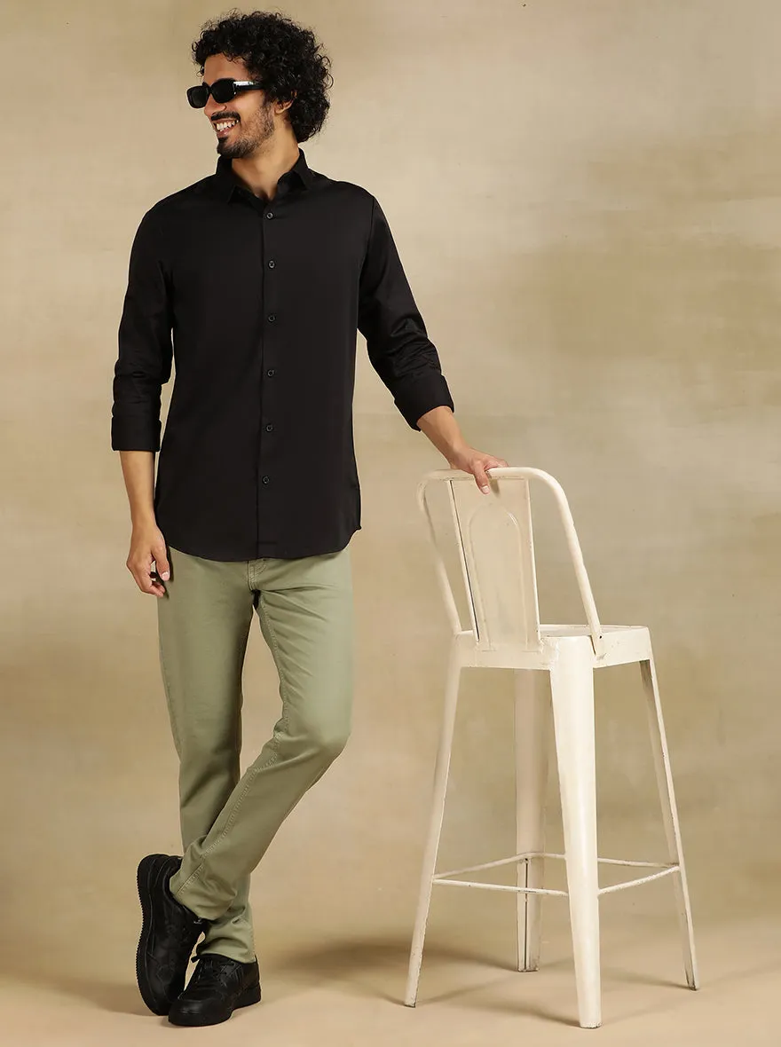 Pista Green Dobby Slim Fit Jeans | JadeBlue