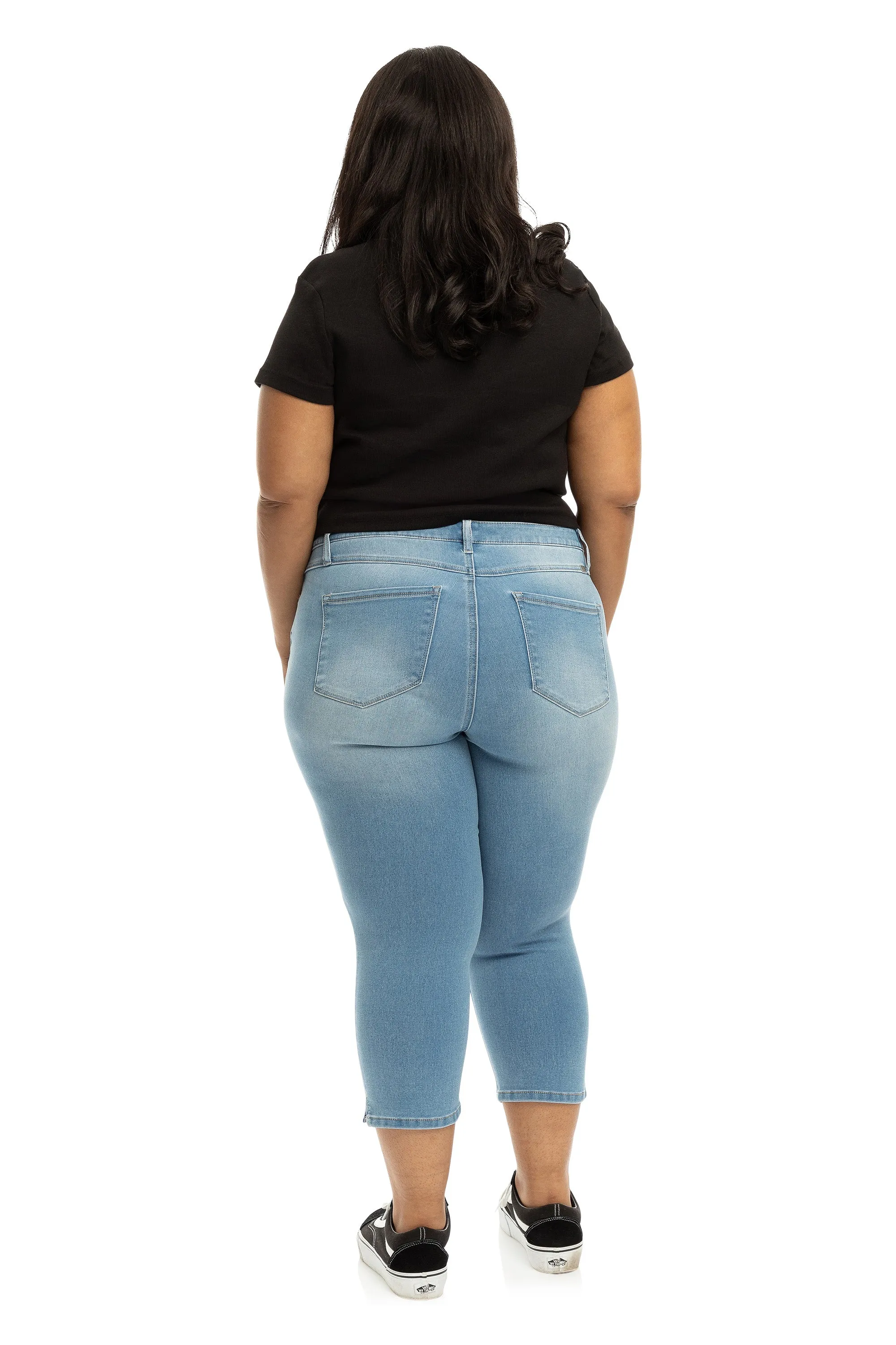 Plus Butter Side Slit Capri in Mojave