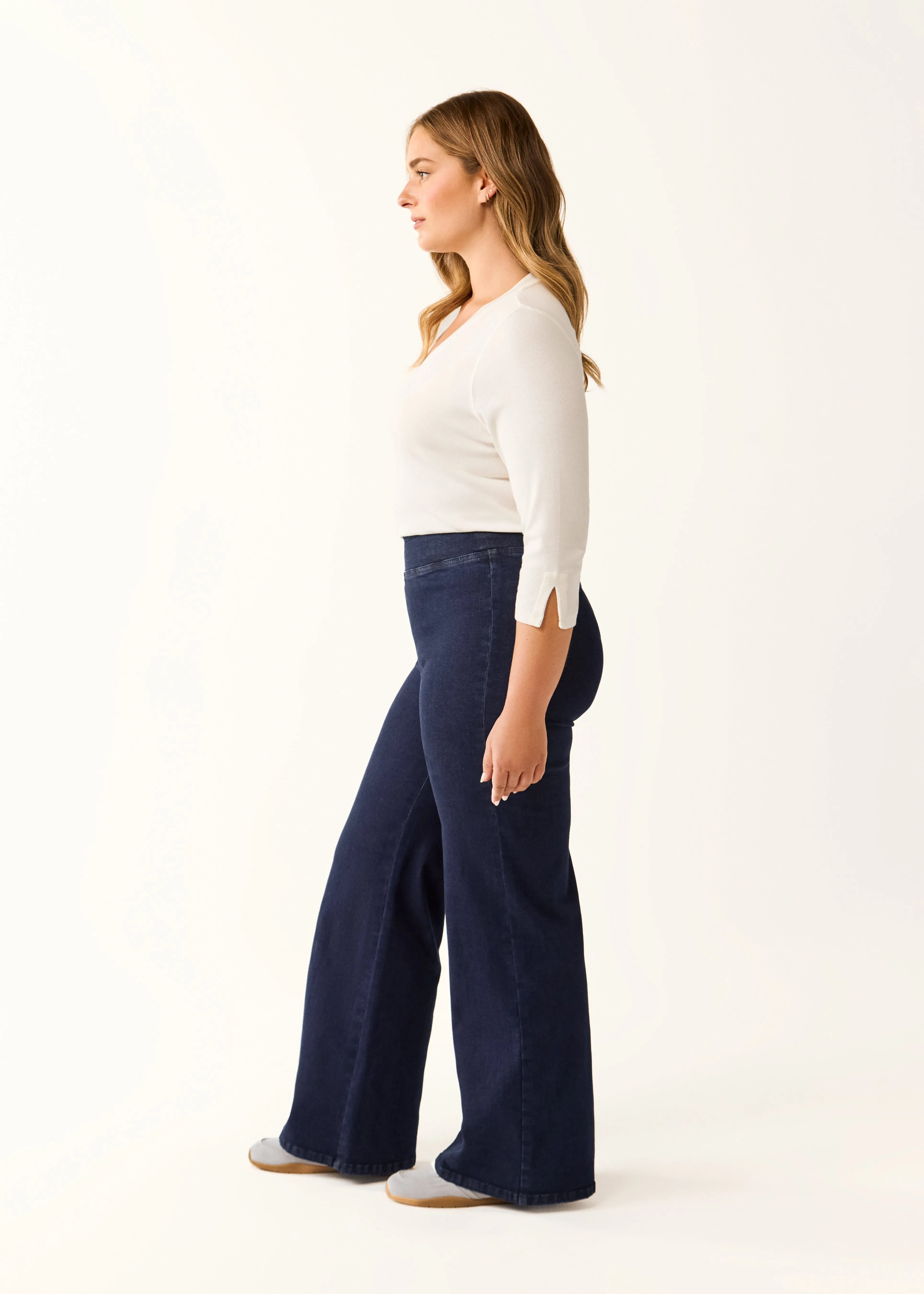 Pull-On Wide Leg Denim