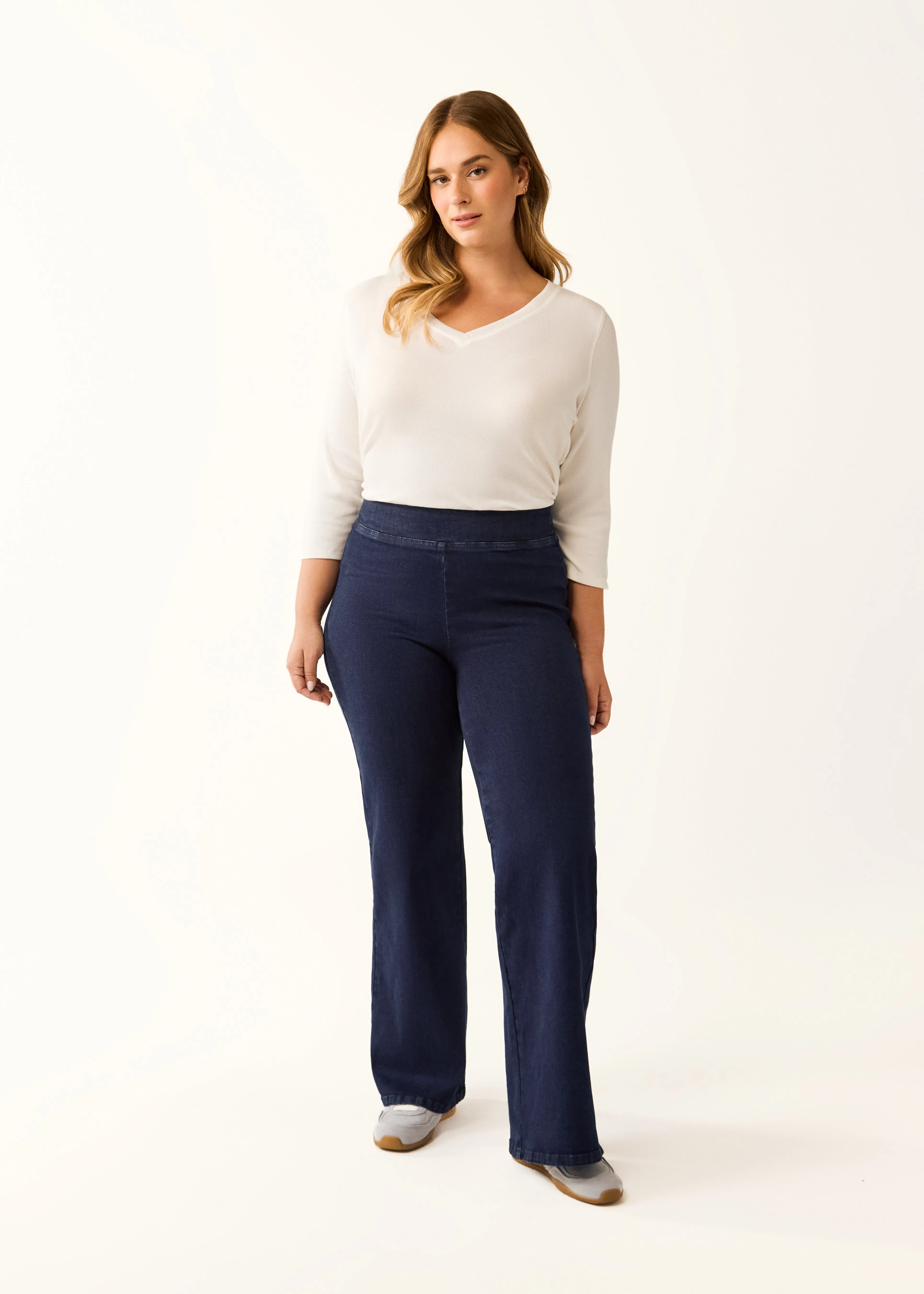 Pull-On Wide Leg Denim