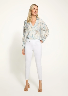 Pull-On Slim Ankle Denim, White