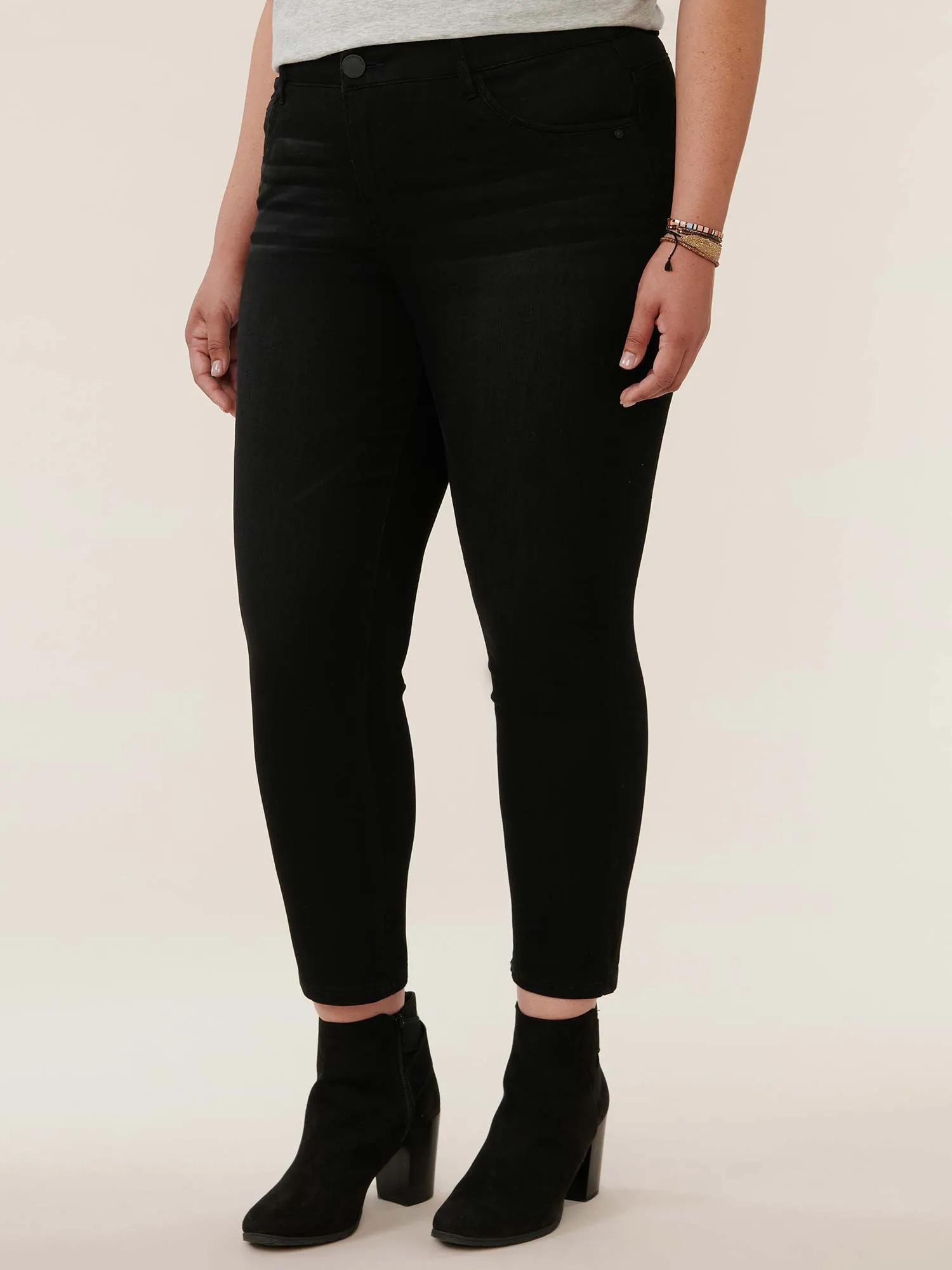 "Ab"solution® Black Denim Plus High Rise Skinny Jeans