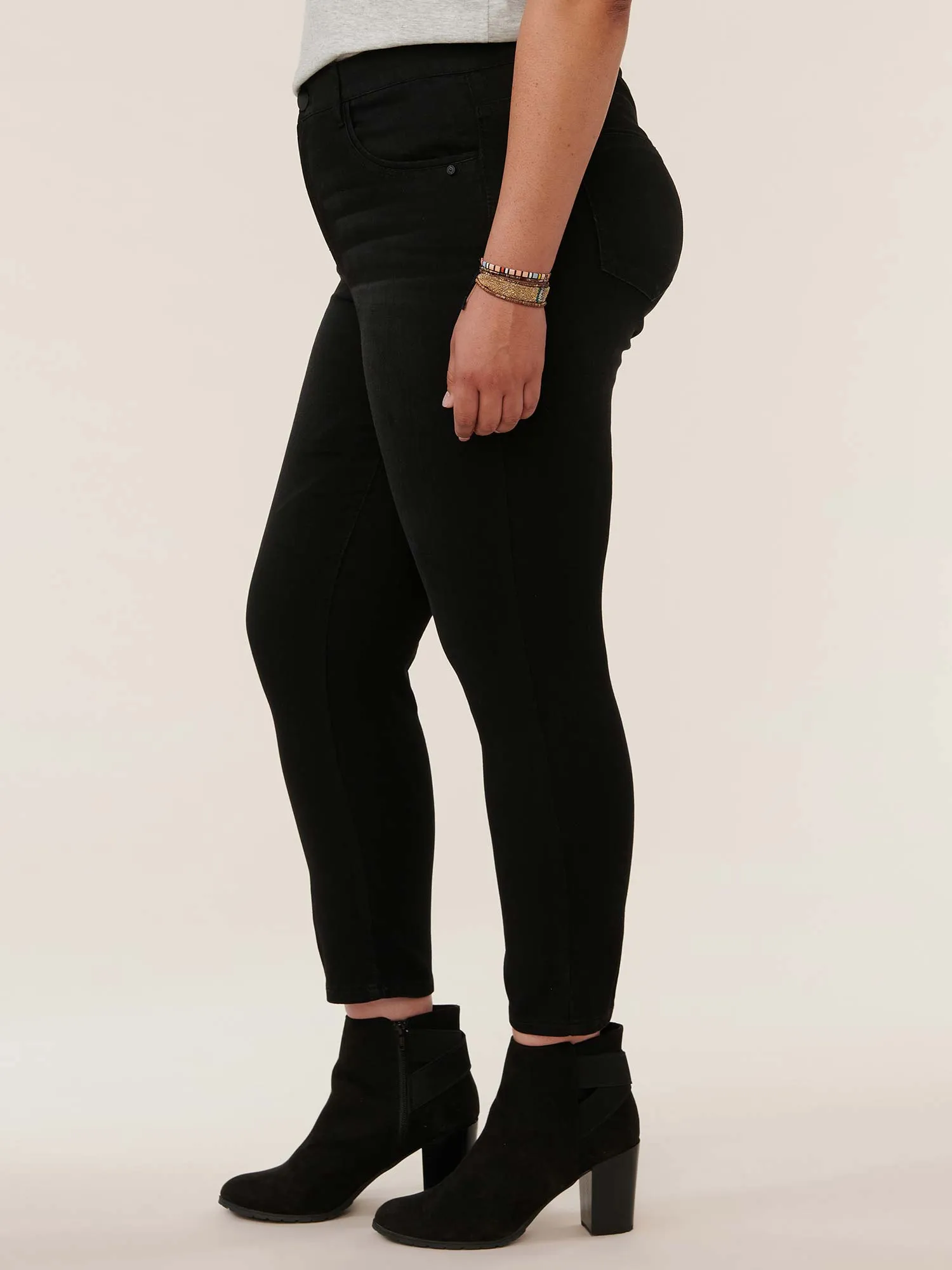 "Ab"solution® Black Denim Plus High Rise Skinny Jeans