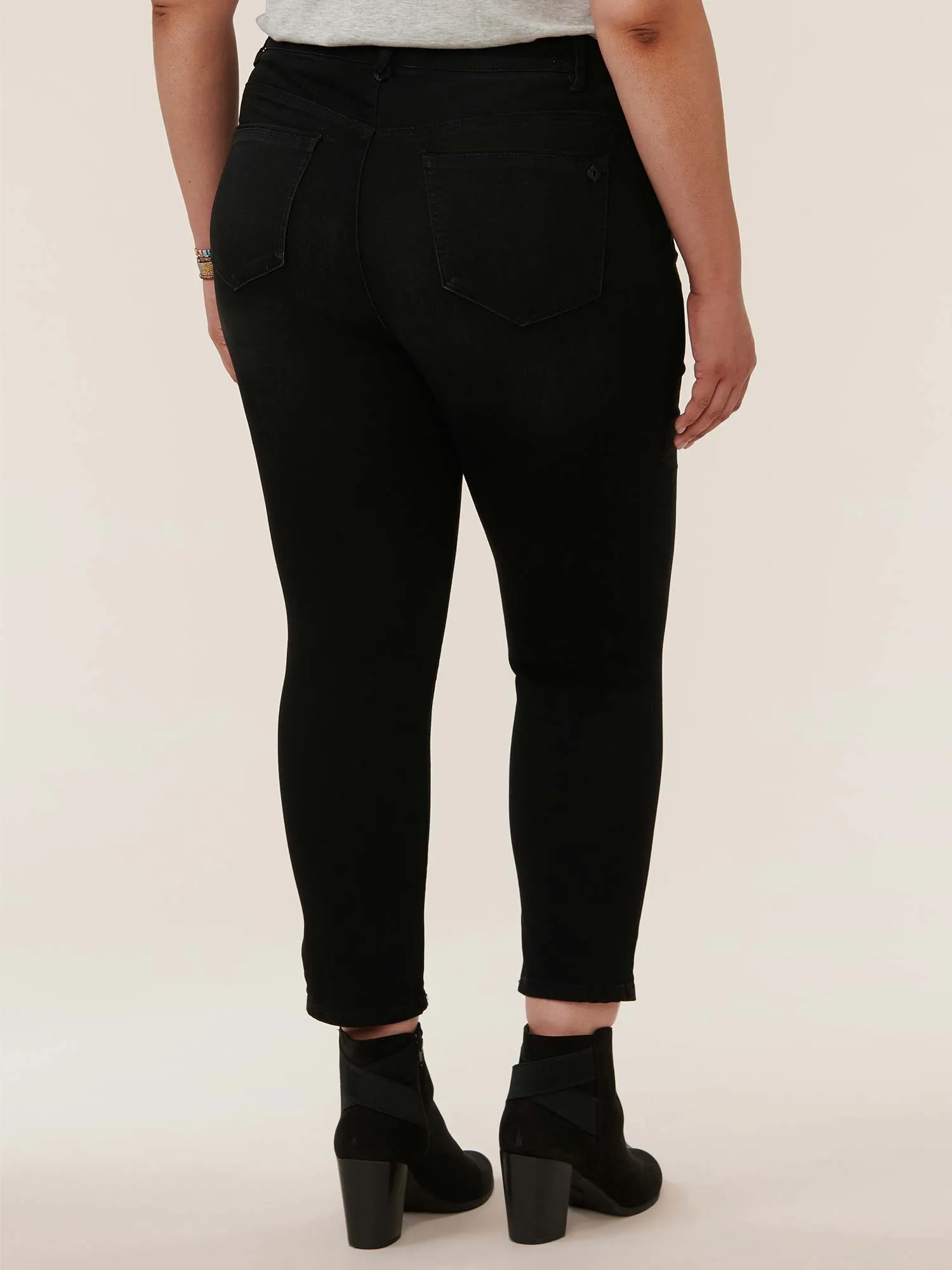 "Ab"solution® Black Denim Plus High Rise Skinny Jeans