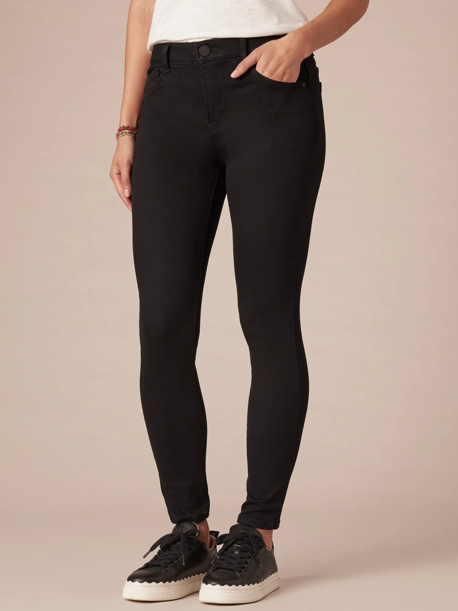 "Ab"solution® High Rise Black Petite Modern Skinny Jeans