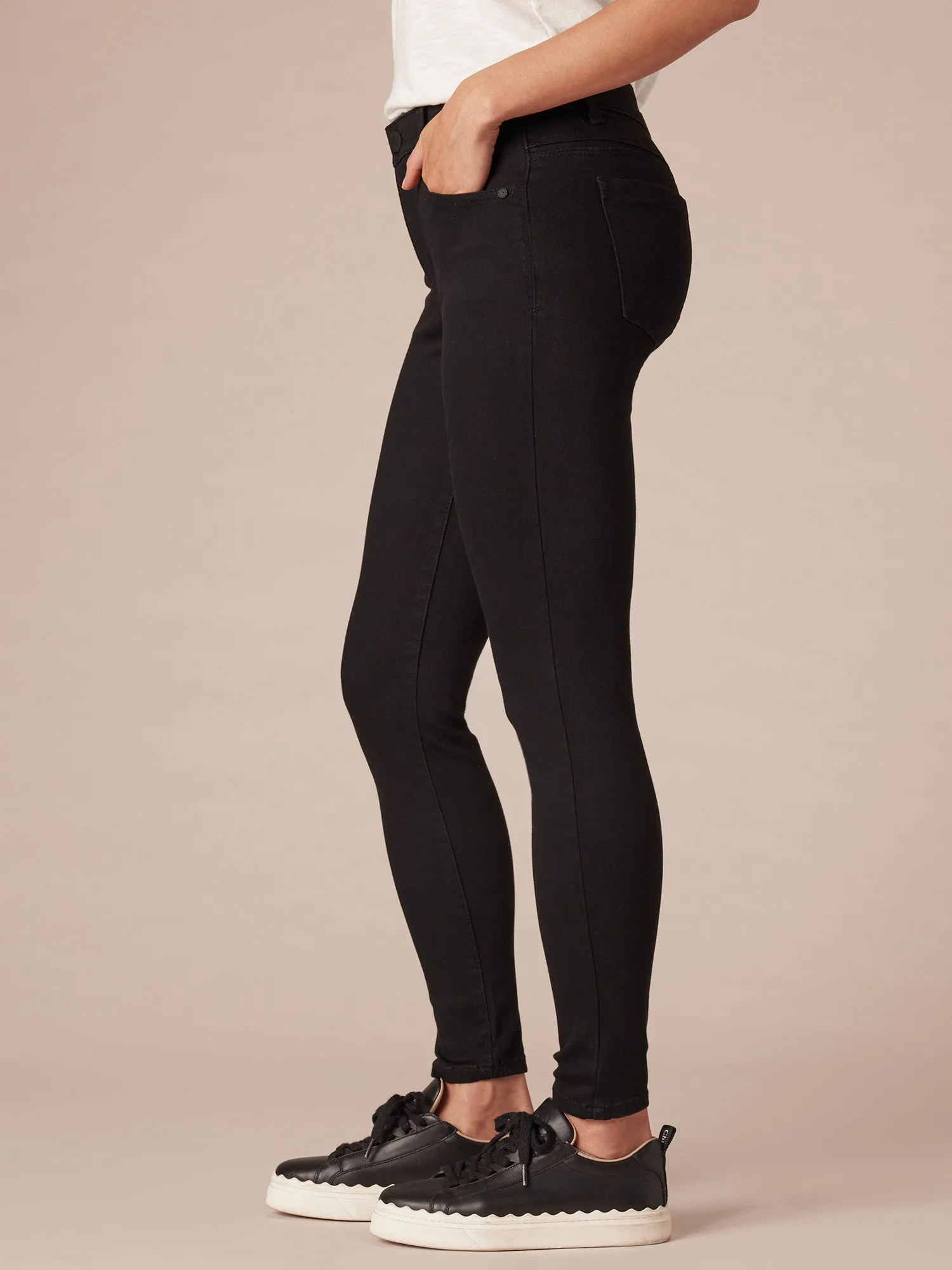 "Ab"solution® High Rise Black Petite Modern Skinny Jeans