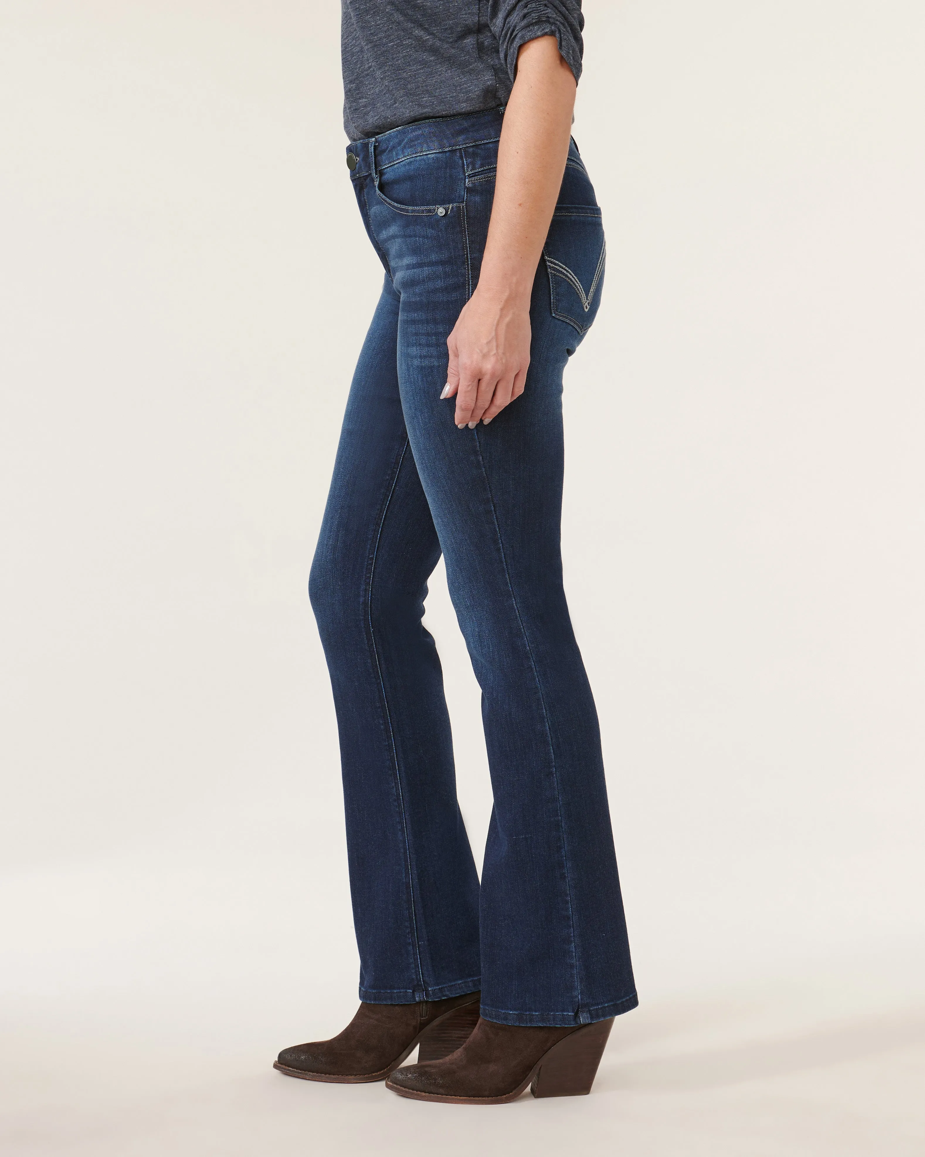 "Ab"solution High Rise Cascading "D" Itty Bitty Bootcut Tall Jeans