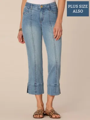 "Ab"solution High Rise Center Seam Side Slit Plus Size Kick Flare Jean