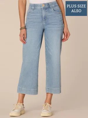 "Ab"solution High Rise Cropped Hem Plus Size Wide Leg Jeans